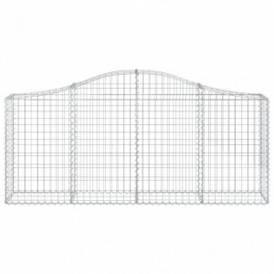 10 db íves horganyzott vas gabion kosár 200x30x80|100 cm