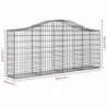 12 db íves horganyzott vas gabion kosár 200x30x80|100 cm