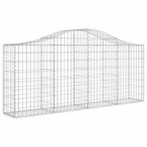 14 db íves horganyzott vas gabion kosár 200x30x80|100 cm