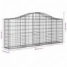 14 db íves horganyzott vas gabion kosár 200x30x80|100 cm