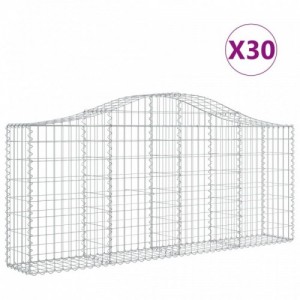 30 db íves horganyzott vas gabion kosár 200x30x80|100 cm