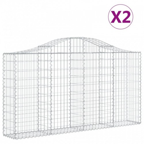 2 db íves horganyzott vas gabion kosár 200x30x100|120 cm