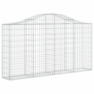 2 db íves horganyzott vas gabion kosár 200x30x100|120 cm