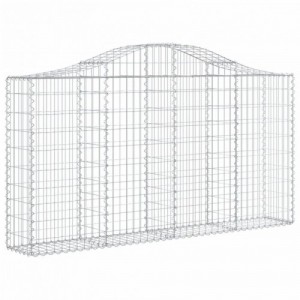 4 db íves horganyzott vas gabion kosár 200x30x100|120 cm