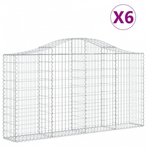 6 db íves horganyzott vas gabion kosár 200x30x100|120 cm