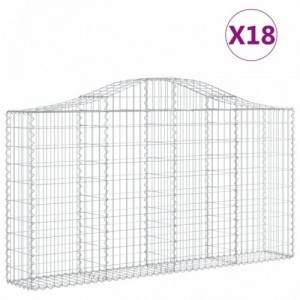 18 db íves horganyzott vas gabion kosár 200x30x100|120 cm