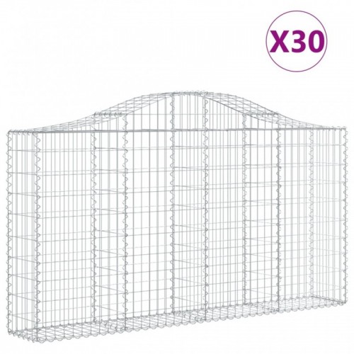 30 db íves horganyzott vas gabion kosár 200x30x100|120 cm