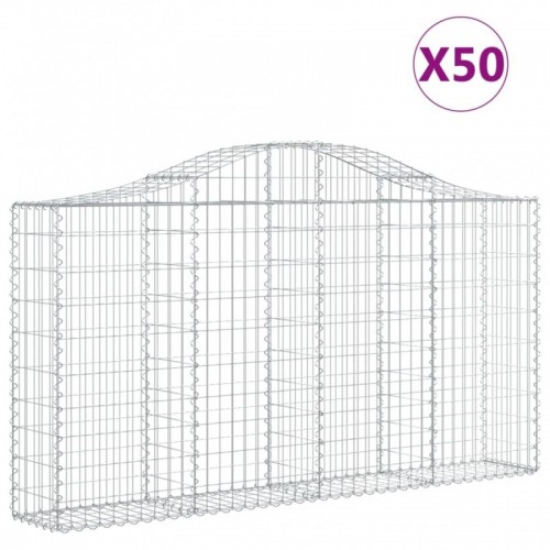 50 db íves horganyzott vas gabion kosár 200x30x100|120 cm