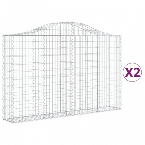 2 db íves horganyzott vas gabion kosár 200x30x120|140 cm