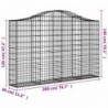 2 db íves horganyzott vas gabion kosár 200x30x120|140 cm