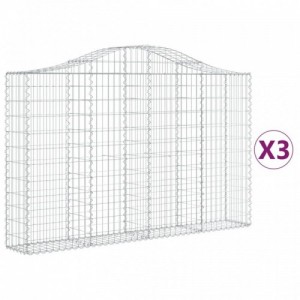 3 db íves horganyzott vas gabion kosár 200x30x120|140 cm