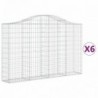 6 db íves horganyzott vas gabion kosár 200x30x120|140 cm