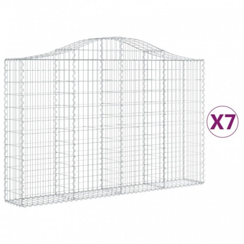 7 db íves horganyzott vas gabion kosár 200x30x120|140 cm