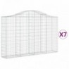 7 db íves horganyzott vas gabion kosár 200x30x120|140 cm