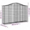 14 db íves horganyzott vas gabion kosár 200x30x120|140 cm