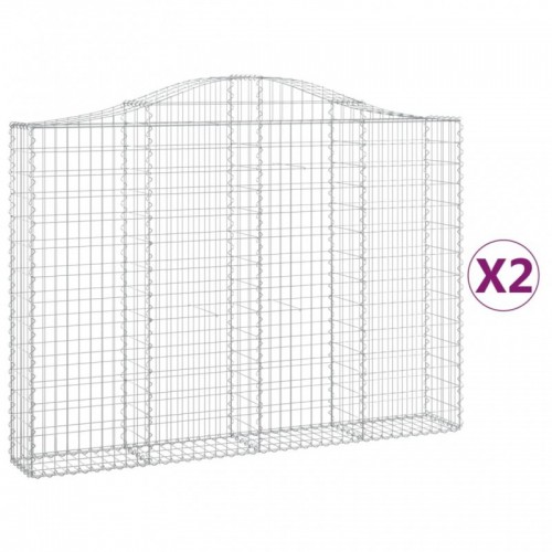 2 db íves horganyzott vas gabion kosár 200x30x140|160 cm