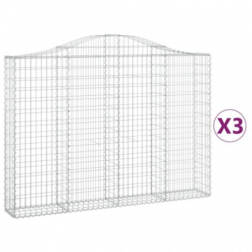 3 db íves horganyzott vas gabion kosár 200x30x140|160 cm