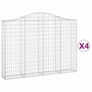 4 db íves horganyzott vas gabion kosár 200x30x140|160 cm