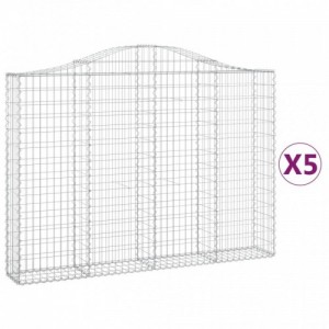 5 db íves horganyzott vas gabion kosár 200x30x140|160 cm