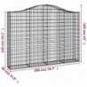 5 db íves horganyzott vas gabion kosár 200x30x140|160 cm