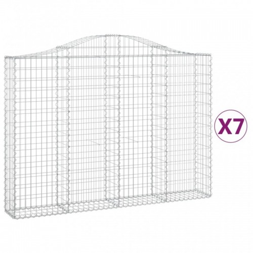 7 db íves horganyzott vas gabion kosár 200x30x140|160 cm