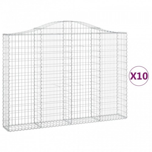 10 db íves horganyzott vas gabion kosár 200x30x140|160 cm