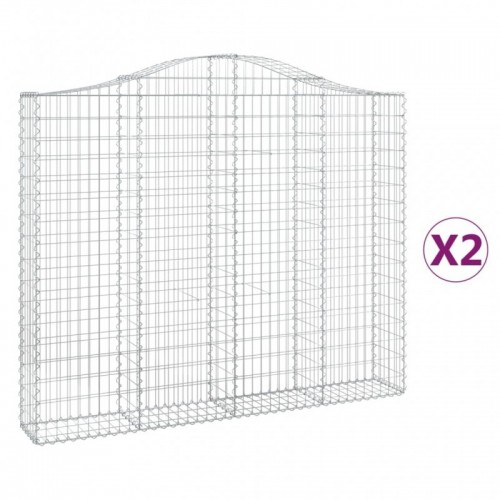 2 db íves horganyzott vas gabion kosár 200x30x160|180 cm