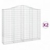 2 db íves horganyzott vas gabion kosár 200x30x160|180 cm