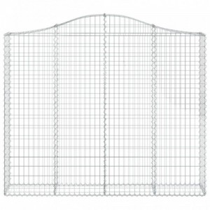 2 db íves horganyzott vas gabion kosár 200x30x160|180 cm