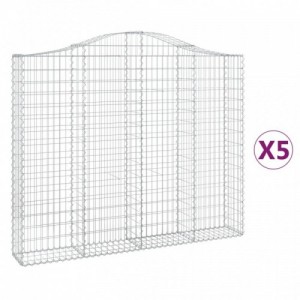 5 db íves horganyzott vas gabion kosár 200x30x160|180 cm