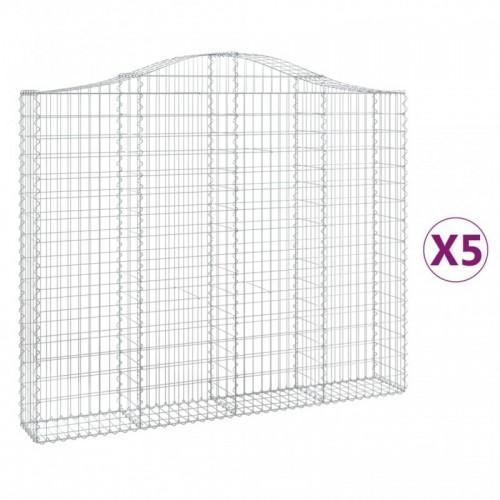 5 db íves horganyzott vas gabion kosár 200x30x160|180 cm