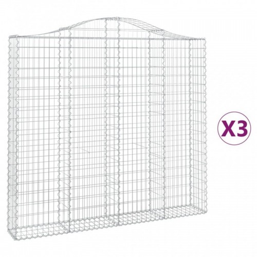 3 db íves horganyzott vas gabion kosár 200x30x180|200 cm