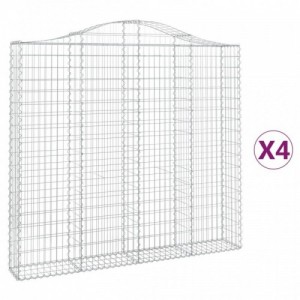 4 db íves horganyzott vas gabion kosár 200x30x180|200 cm