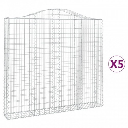 5 db íves horganyzott vas gabion kosár 200x30x180|200 cm