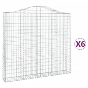 6 db íves horganyzott vas gabion kosár 200x30x180|200 cm