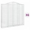 6 db íves horganyzott vas gabion kosár 200x30x180|200 cm