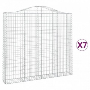 7 db íves horganyzott vas gabion kosár 200x30x180|200 cm