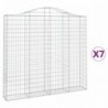 7 db íves horganyzott vas gabion kosár 200x30x180|200 cm