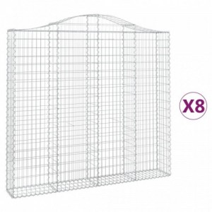 8 db íves horganyzott vas gabion kosár 200x30x180|200 cm