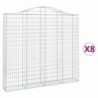 8 db íves horganyzott vas gabion kosár 200x30x180|200 cm