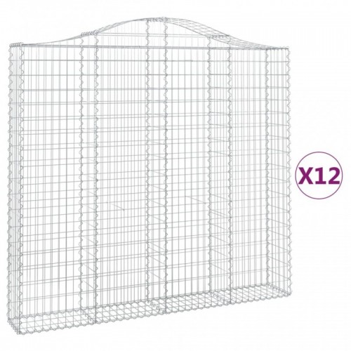 12 db íves horganyzott vas gabion kosár 200x30x180|200 cm