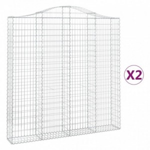 2 db íves horganyzott vas gabion kosár 200 x 30 x 200|220 cm