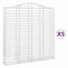 5 db íves horganyzott vas gabion kosár 200x30x200|220 cm