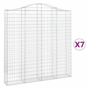 7 db íves horganyzott vas gabion kosár 200x30x200|220 cm