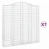 7 db íves horganyzott vas gabion kosár 200x30x200|220 cm