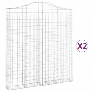 2 db íves horganyzott vas gabion kosár 200x30x220|240 cm