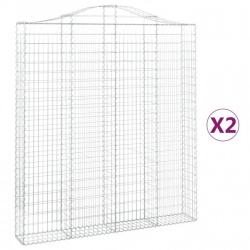 2 db íves horganyzott vas gabion kosár 200x30x220|240 cm