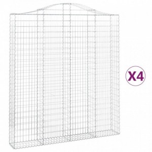 4 db íves horganyzott vas gabion kosár 200x30x220|240 cm