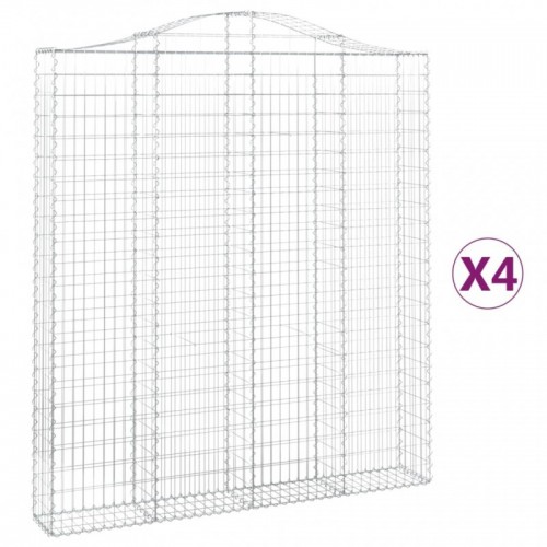 4 db íves horganyzott vas gabion kosár 200x30x220|240 cm