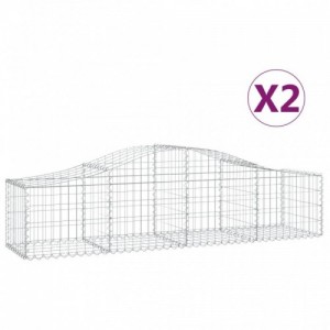 2 db íves horganyzott vas gabion kosár 200x50x40|60 cm